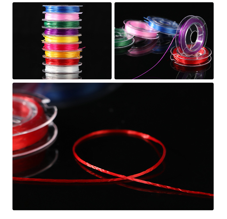 10-meter mini elastic thread, flat crystal thread, DIY handcrafted beaded thread, braided elastic thread, wear-resistant colored wholesale pic 18