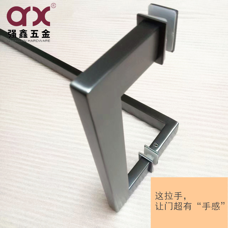 Modern and simple mirror-light 304 stainless steel door handle, thickened black square tube, sliding glass door handle for shower room pic 13