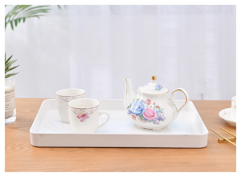 美耐皿密胺仿瓷餐具长方形纯色加厚托盘快餐盘茶盘蛋糕盘加工定制服务详情13