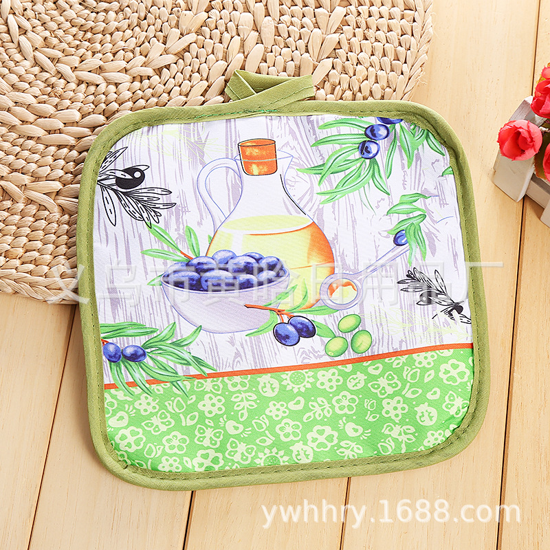 【 Chi Jia 】 Enlarged square digital printed fabric placemats and coasters, European-style cartoon fruit cute placemats pic 2