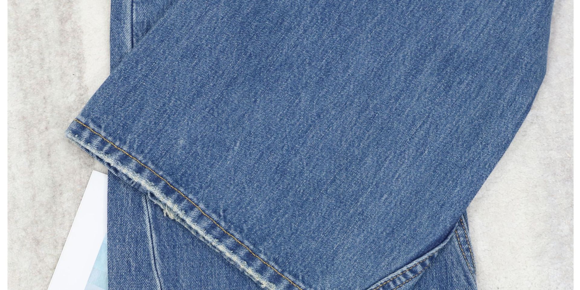 AC blue straight-leg jeans for women, high-waisted wide-leg, ink-wash distressed printed flared pants, dirty pants, Spring 2026 new style pic 19