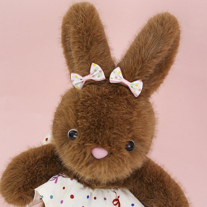 Cute and adorable little rabbit plush toy, sweet and ear-hanging rabbit, fresh and cute birthday gift, rabbit figurine pic 2