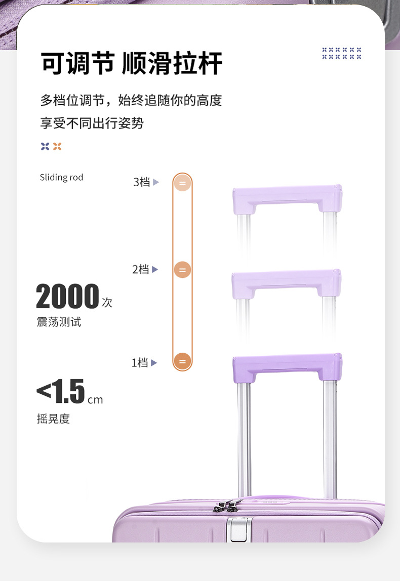 多功能实用行李箱男女通用22寸万向轮旅行箱外出旅行耐用登机箱详情8