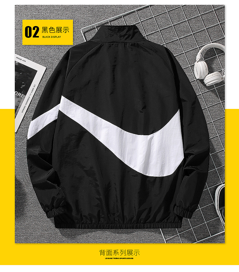 新款青年运动外套男夹克立领春秋风衣夹克款跑步休闲上衣耐斯详情10