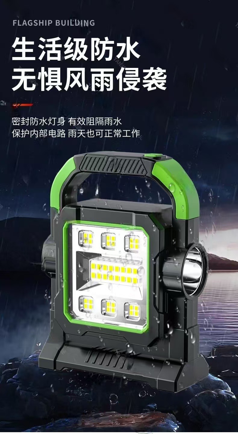 新款多功能户外手提灯应急照明灯太阳能充电帐篷灯露营手电筒详情10
