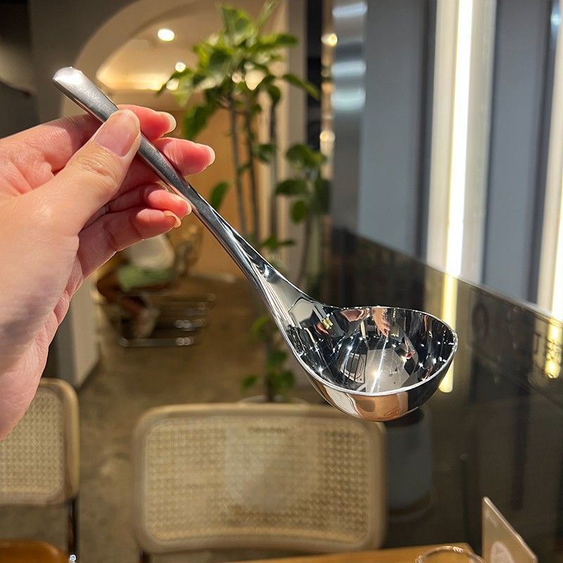 不锈钢汤勺盛汤勺加深大头勺大号喝汤勺大头喝汤勺喝粥勺子深汤勺详情9