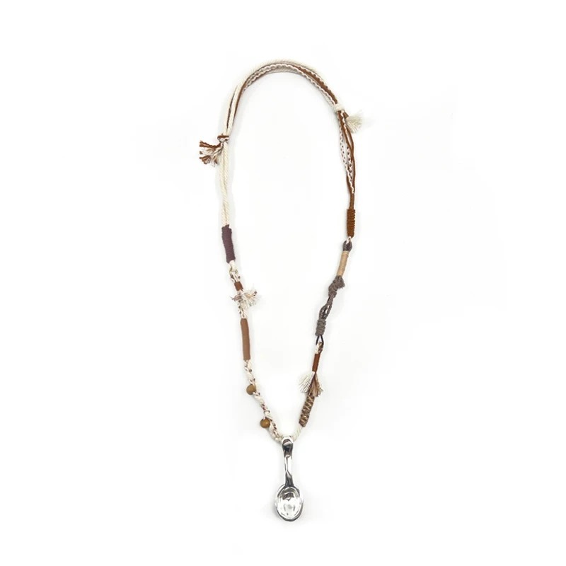 王鹤棣同款 编绳勺子项链2024新款小众设计个性独特设计感毛衣链详情11