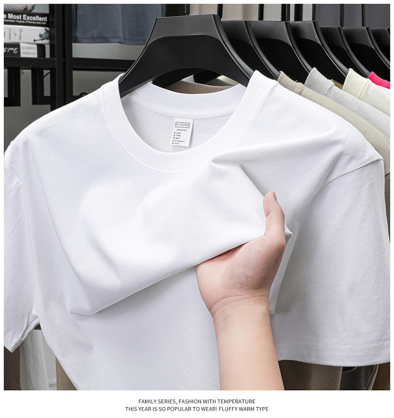 2025夏季新款7A抗菌透气男士短袖t恤14色230克纯棉圆领休闲T恤男详情9