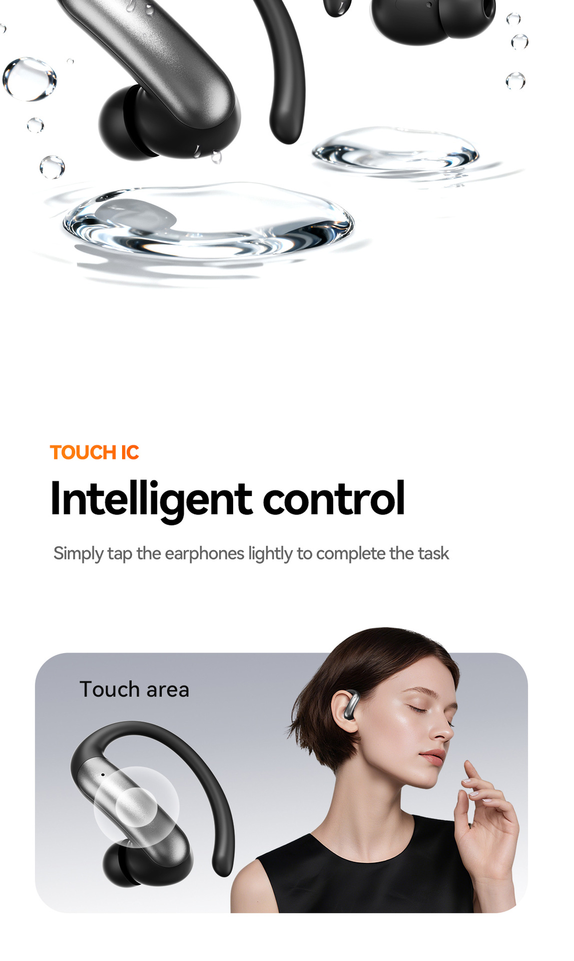Nuevo producto smart crossover nuevo M144 orejar montado OWS semi-en el oído abierto bluetooth auriculares con doble pantalla de número modelo privado pic 19