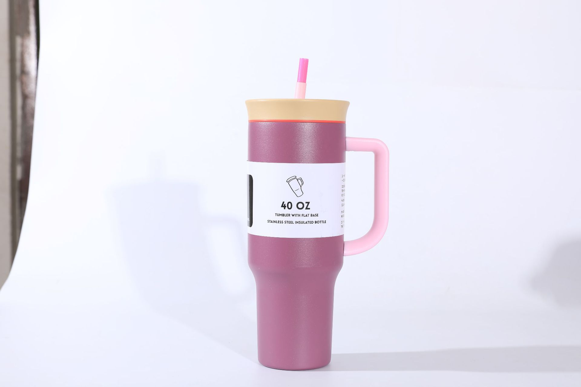 New cross-border 304 stainless steel insulated cup with handle, 40oz large capacity outdoor straw ice cube cup, daily necessities pic 12