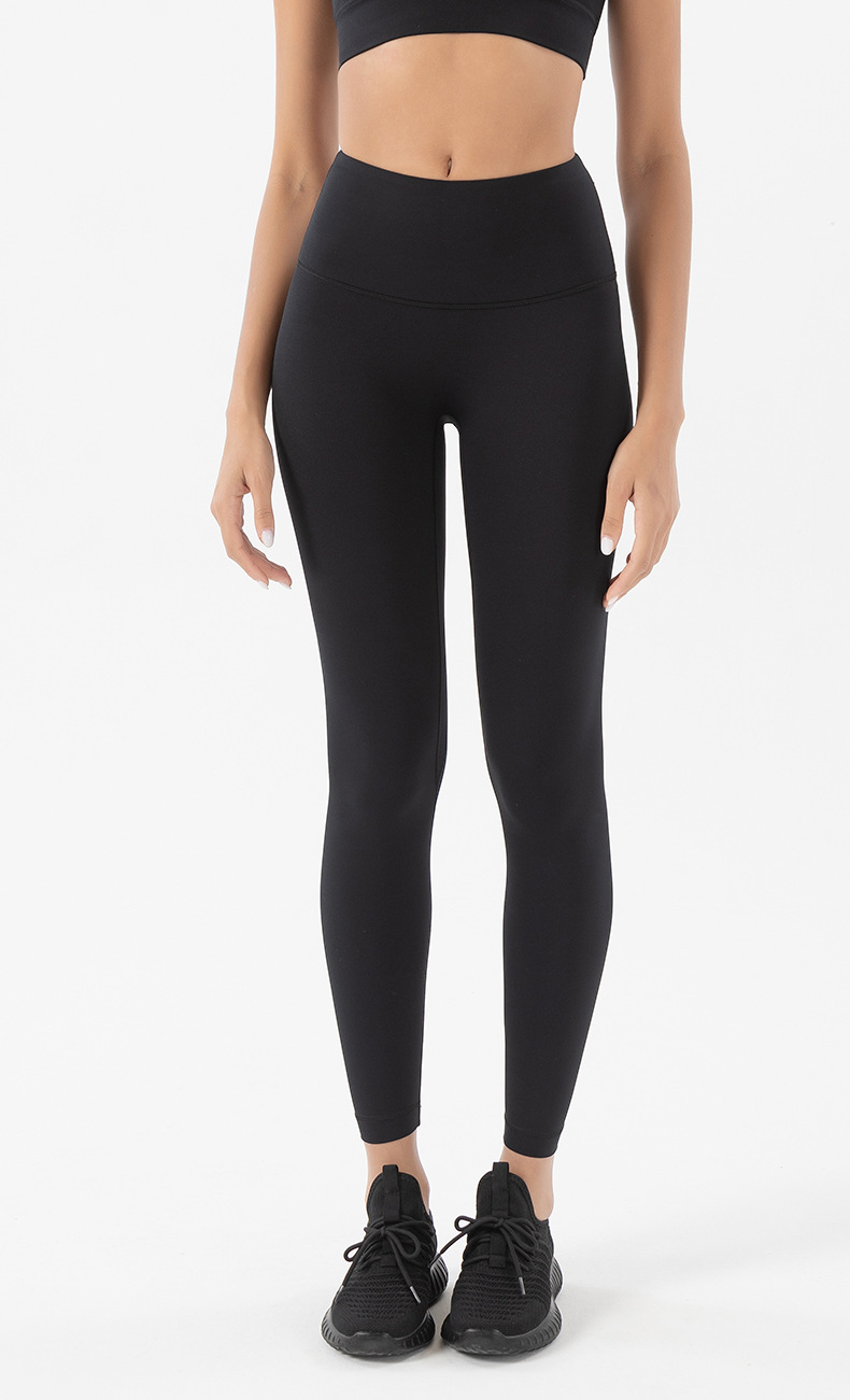 2022 Diamond Double-sided Brushed nude Yoga Pants for Women, European and American high-waisted hip-lifting peach-buttocks fitness pants pic 60