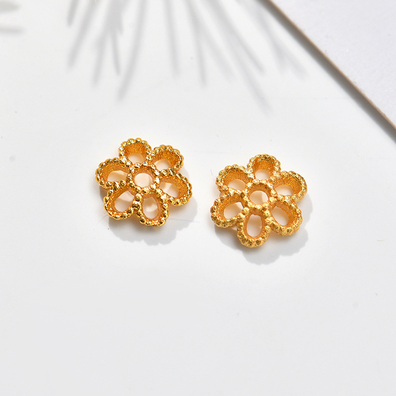 Color-preserving ins fashion with colorful diamonds, hollowed-out flower stand, spacer flower hat, bead stand, bead hat, diy hand string beads, string flower cover accessories, gold foil flowers pic 6
