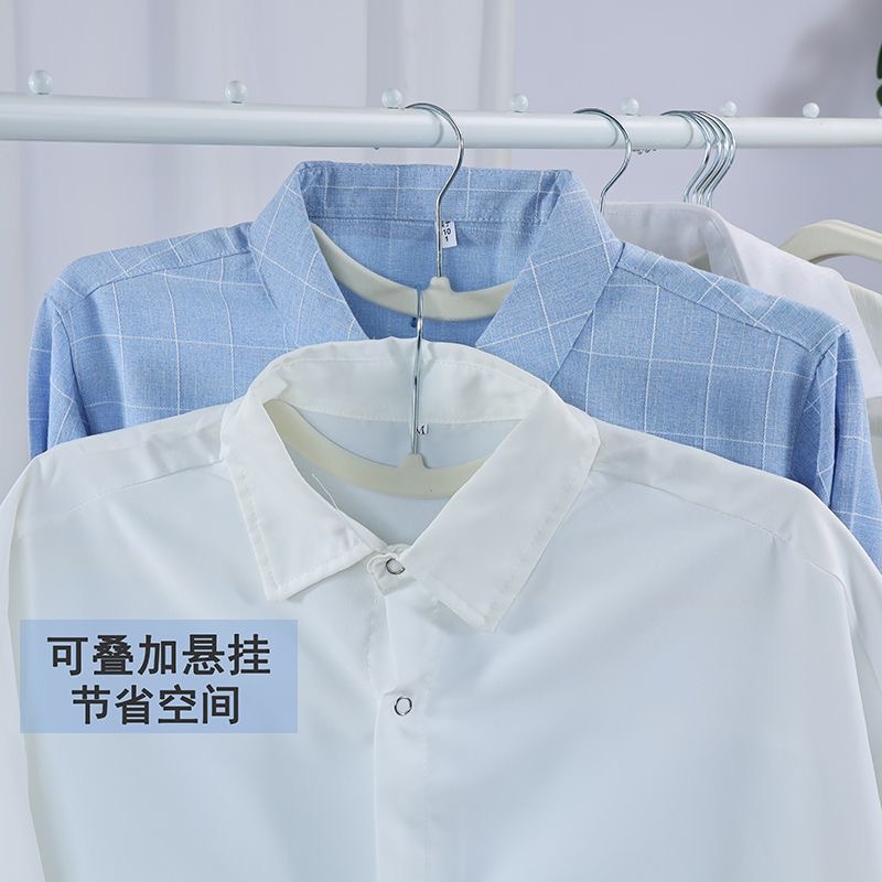 Ultra-thin short-necked coat hanger, anti-slip, low-necked velvet coat hanger, short neck, ultra-low, saving vertical space, velvet coat hanger pic 5