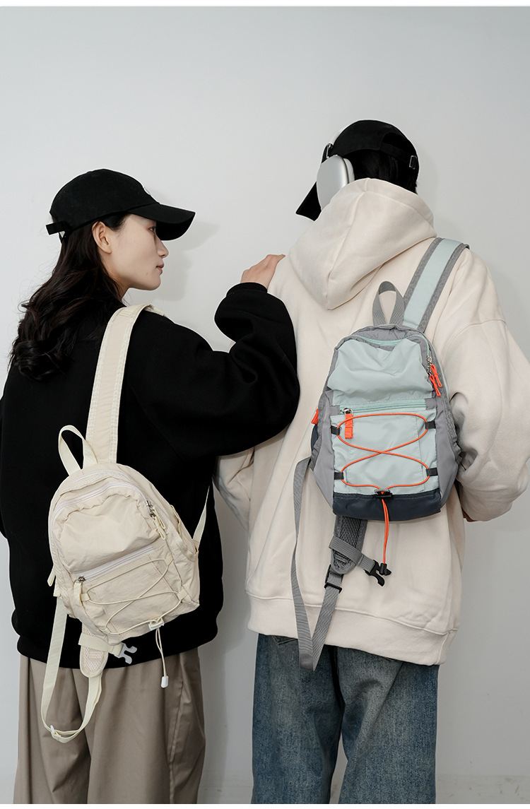 户外双肩包抽绳迷你休闲包轻便百搭旅行登山包女轻便旅游小背包详情31