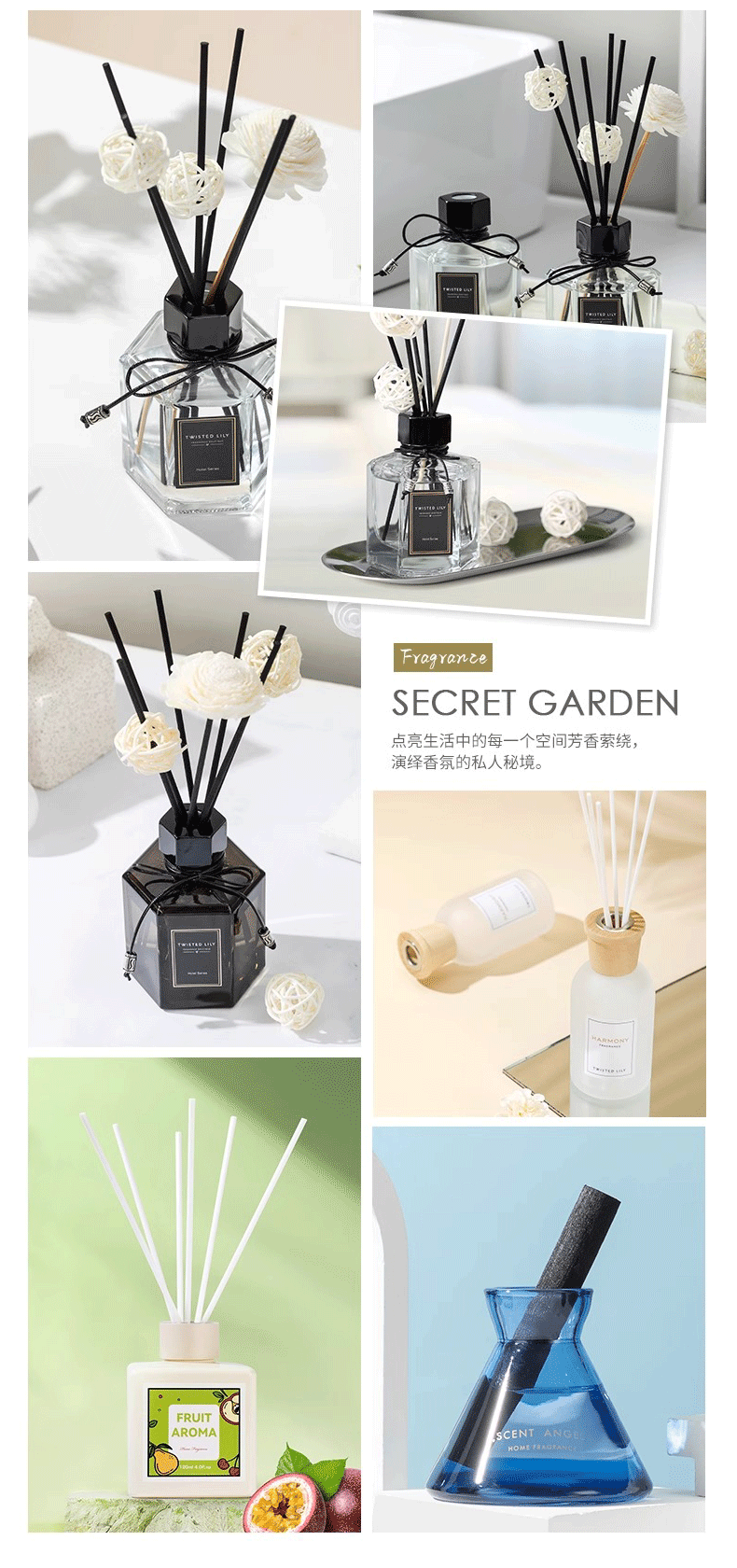 Wholesale of cross-border diffuser sticks, flameless aromatherapy plant rattan evaporation sticks, deodorizing flower water, perfume, and aromatherapy stick accessories pic 18