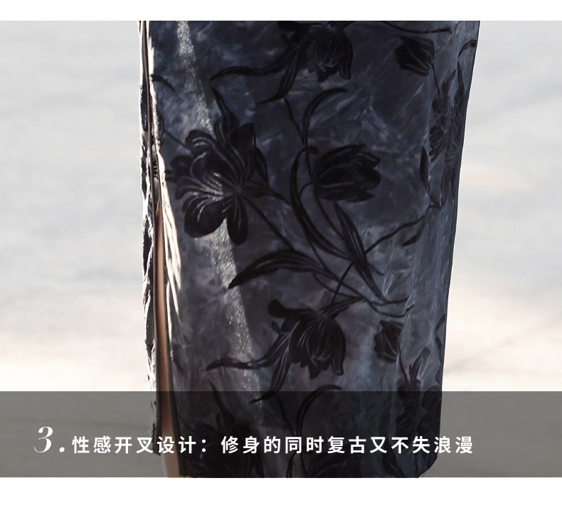 老上海新中式旗袍2024春季高端气质年轻款短袖国风长款连衣裙详情12