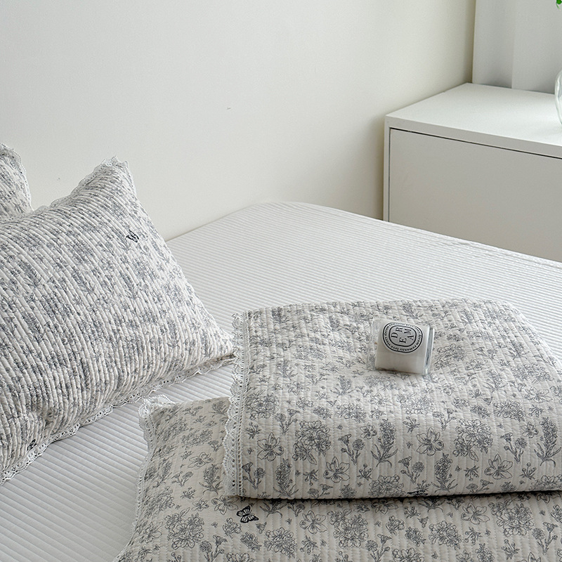 Lisa series, a three-piece set of all-cotton high-temperature sand-washed cotton bed cover, is skin-friendly, breathable and suitable for all seasons pic 21