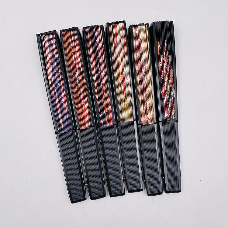 New oil painting series festival folding fans, popular hand fans in Europe and America, large fans, double-sided landscape printed fans pic 24