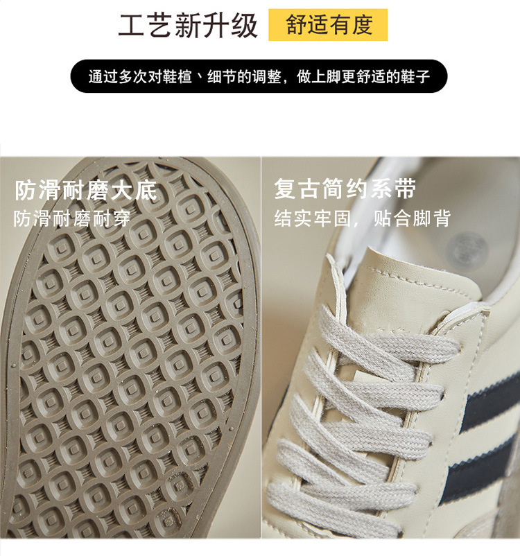 男女同款真皮德训鞋2024新款爆款情侣复古德训小白鞋男新款帆布鞋详情11