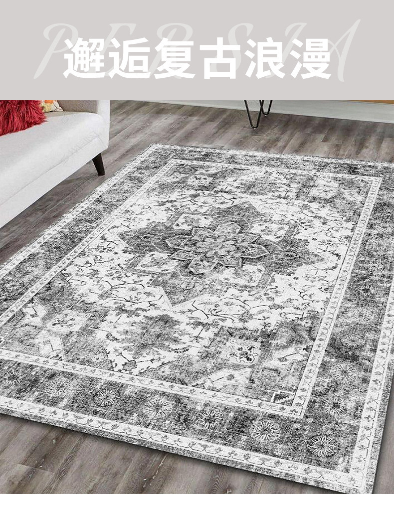 外贸跨境欧式地毯客厅茶几卧室满铺床边毯可折叠水洗毯TPR大尺寸满铺详情1