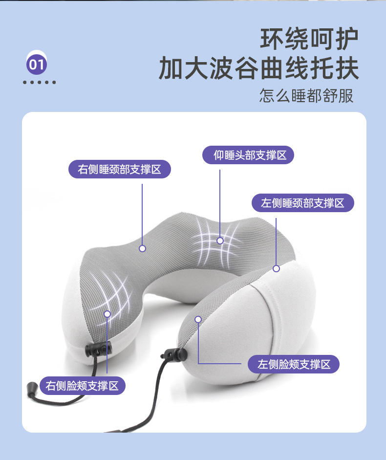 记忆棉U型枕护颈枕旅行午睡专用脖子靠枕学生睡觉飞机U形枕详情3