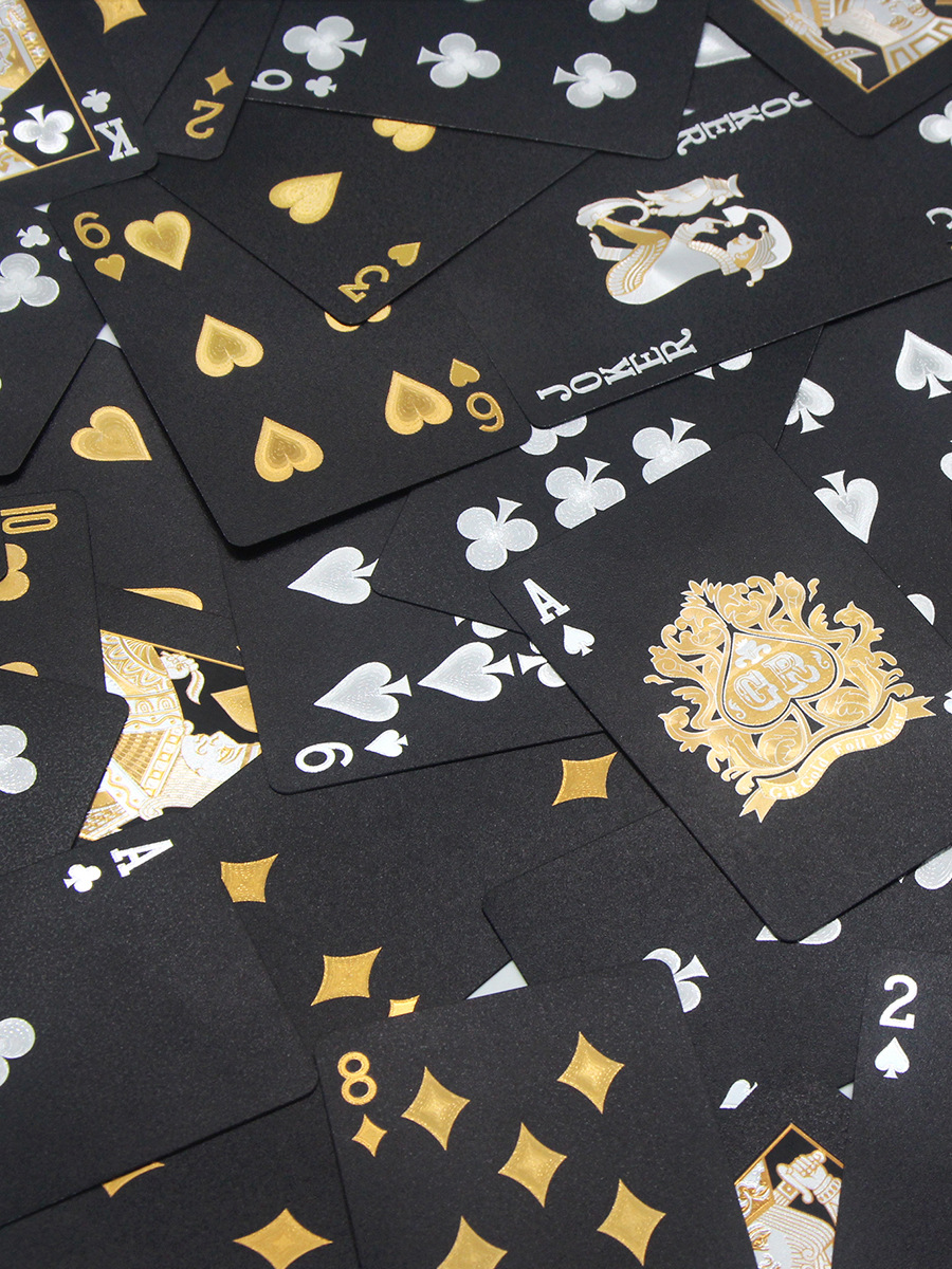 美元扑克牌金箔扑克牌土豪金黑金防水扑克牌批发外贸热卖跨境现货详情5