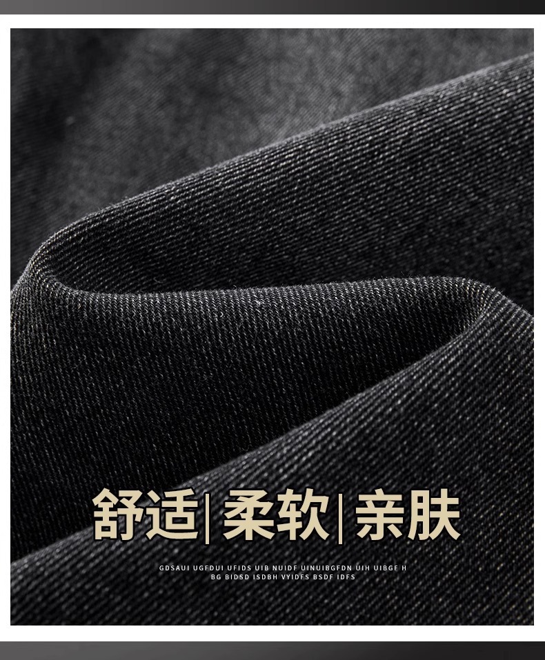 American straight-leg fleece jeans for men, thickened autumn and winter pants for men, neutral style, high street fashion brand, loose and large size pic 4