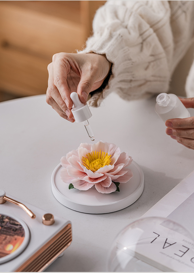 手工牡丹花礼物跨境工艺品车载香薰摆件高级感小众陶瓷花伴手礼品详情27