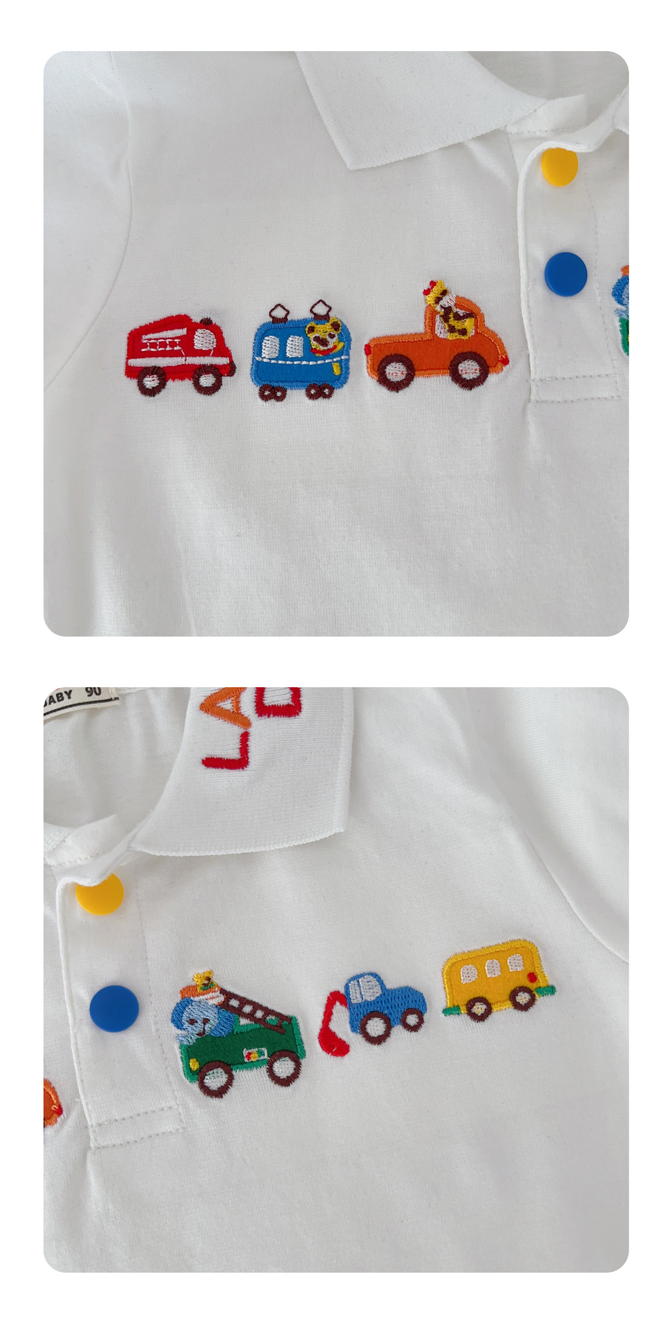 儿童t恤25秋款男童polo衫男童长袖t恤小汽车刺绣长袖打底外贸童装详情23