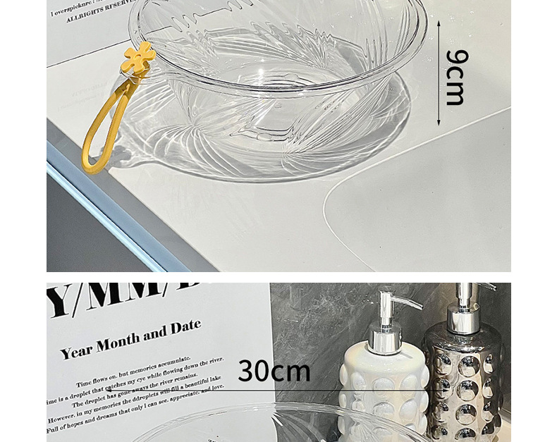 家用高颜值透明加厚纹理洗衣盆多功能壁挂洗脚盆塑料厨房洗菜盆子详情21