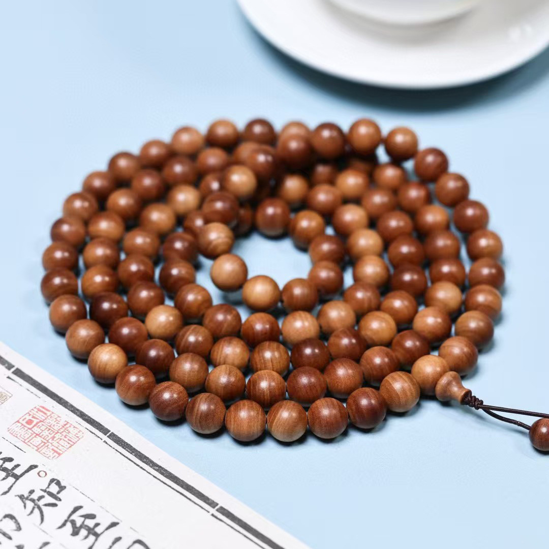 佛具用品印度老山檀香老料0.8*108颗多圈佛珠念珠男女款手串精品详情8