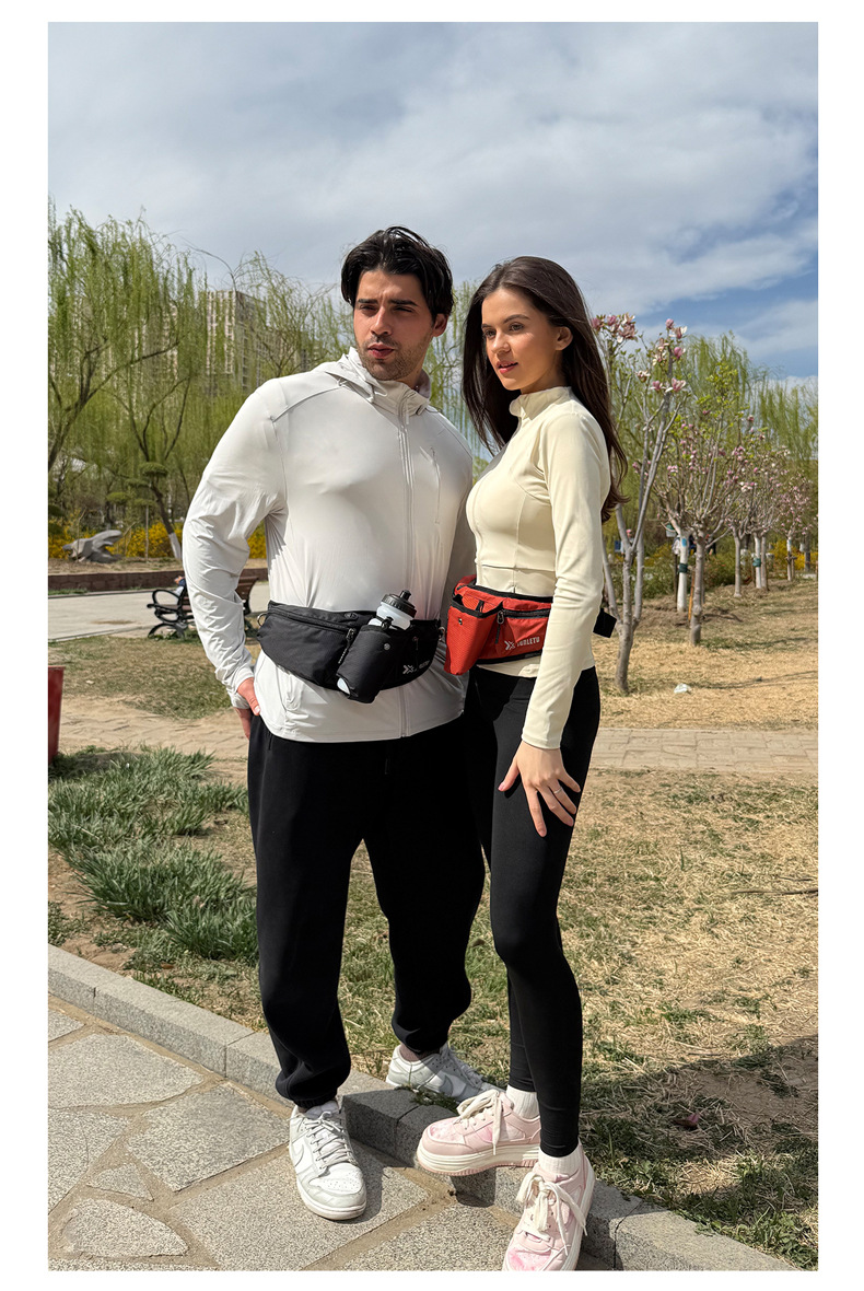 Cross-border large-capacity waterproof running and fitness mobile phone chest bag, multi-functional nylon water bottle waist, outdoor sports waist bag pic 9