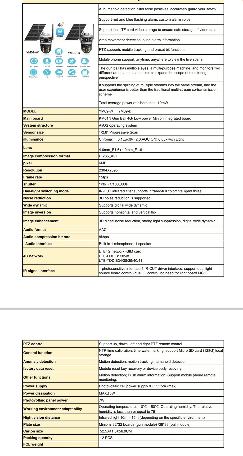 V380 Solar dome Camera 4G low-power camera Dual-lens outdoor waterproof dome camera high-definition home monitor pic 7