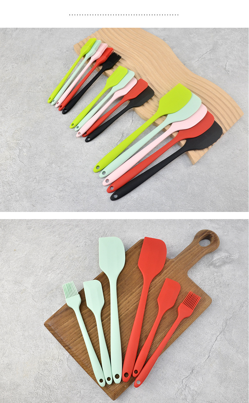 硅胶刮刀三件套一体式刮刀套装厨房烘焙工具蛋糕奶油刮刀硅胶油刷详情11