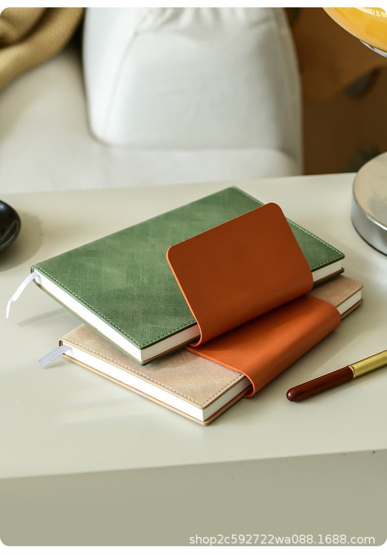 商务办公工作笔记本本子a5记事本加厚硬皮面高档高颜值订购印logo详情10