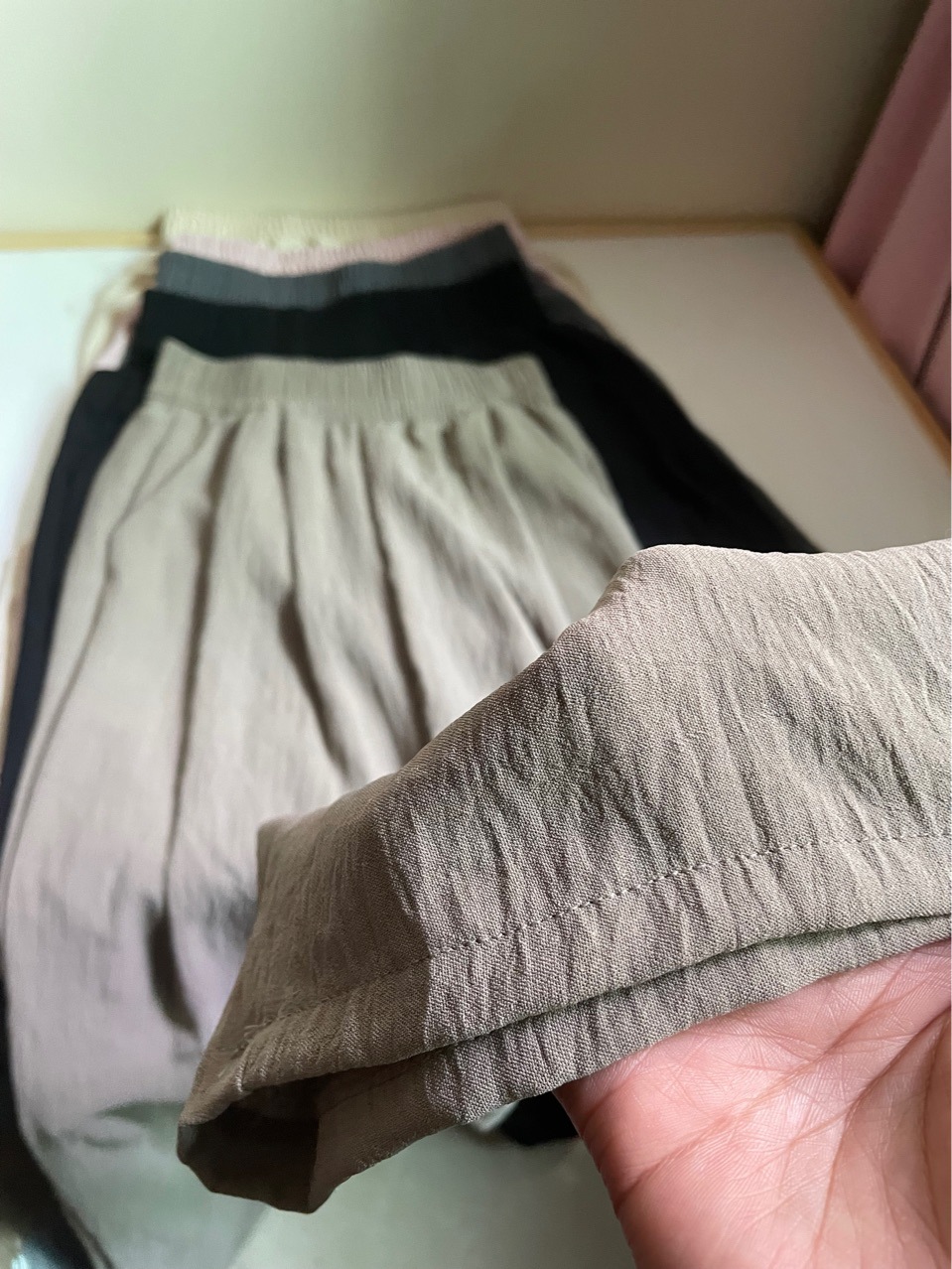 宽松褶肌理感天丝阔腿裤女山本裤夏天遛弯抖抖裤休闲日系慵懒风详情5