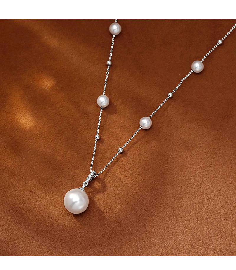 Hyacinth moda ligera extravagancia colgante de perlas collar para mujeres diseño de nicho cadena de clavícula cadena de clavícula 2026 en vivo estilo burst pic 5
