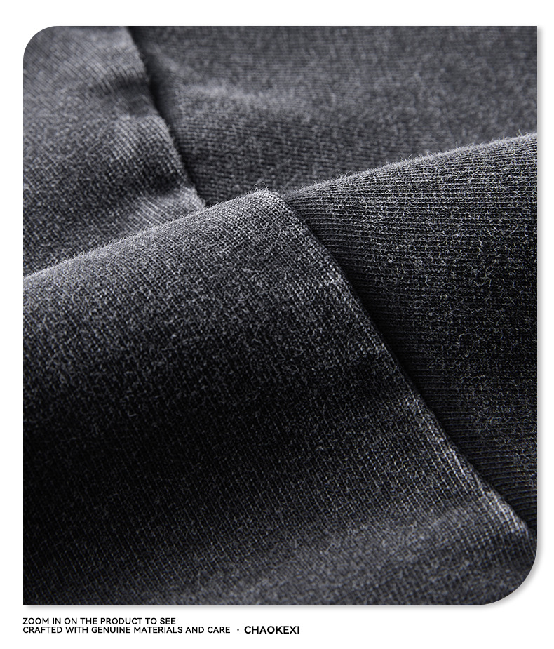 New pure cotton American-style solid-color youth T-shirt for men, 280g washed and aged trendy short-sleeved top custom-made pic 16