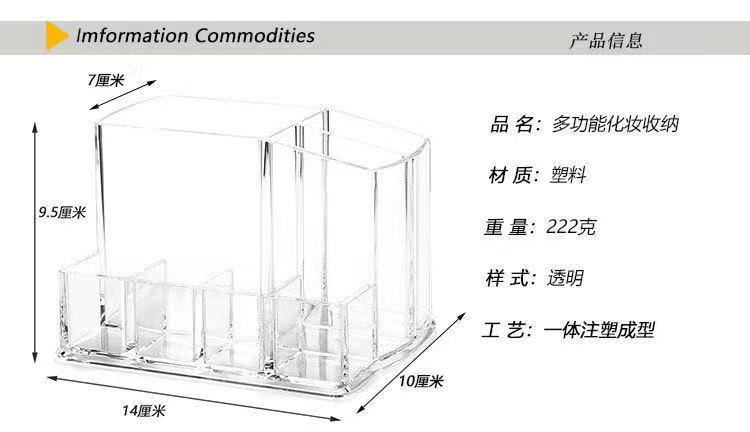 Transparent cosmetics lip gloss holder, makeup eyeliner pen, eyebrow pencil, lipstick holder, dressing table, organizing and storage rack, storage box pic 2