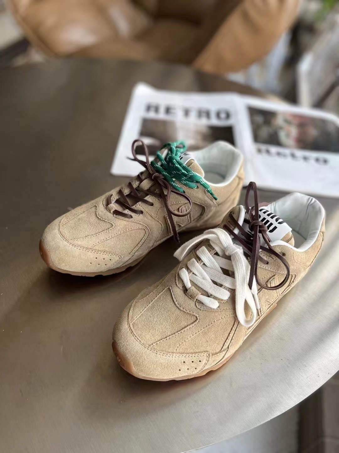 莆田鞋纯原miumiu联名530德训鞋NB女经典复古阿甘鞋休闲鞋情侣鞋详情14