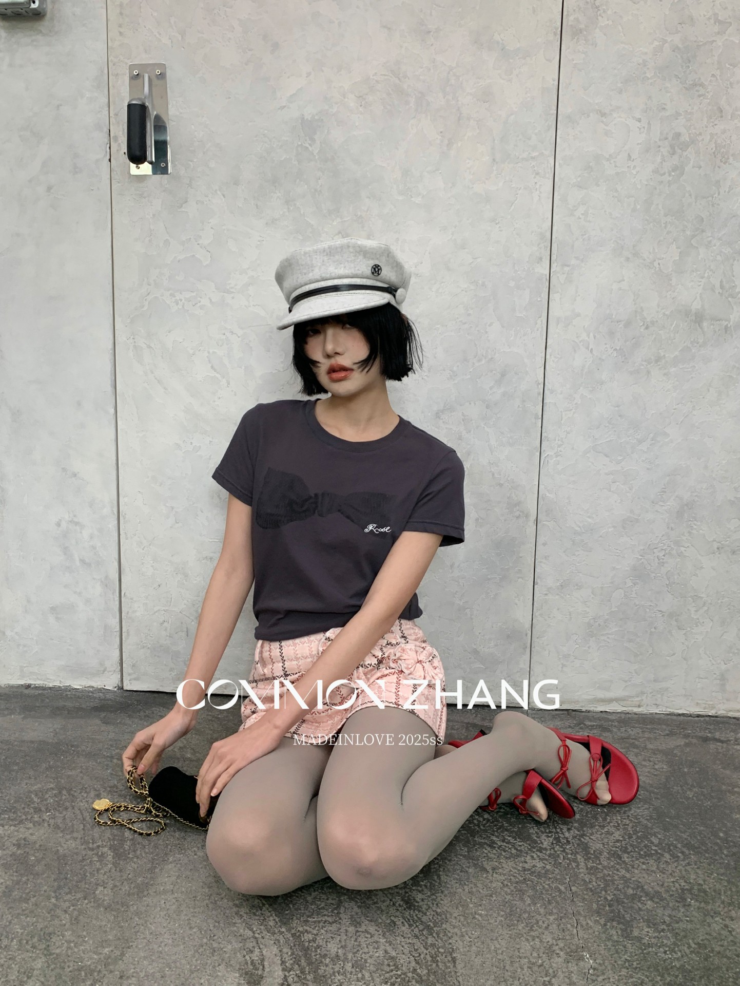 CZ ZHANG Summer Korean Style laid-back Casual Versatile Bow Print Letter Embroidery short-sleeved T-shirt B20639 pic 32