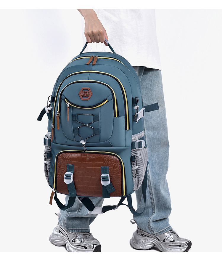 New high-appearance level casual backpack, large-capacity high-end travel bag, hiking bag, Oxford fabric backpack pic 16