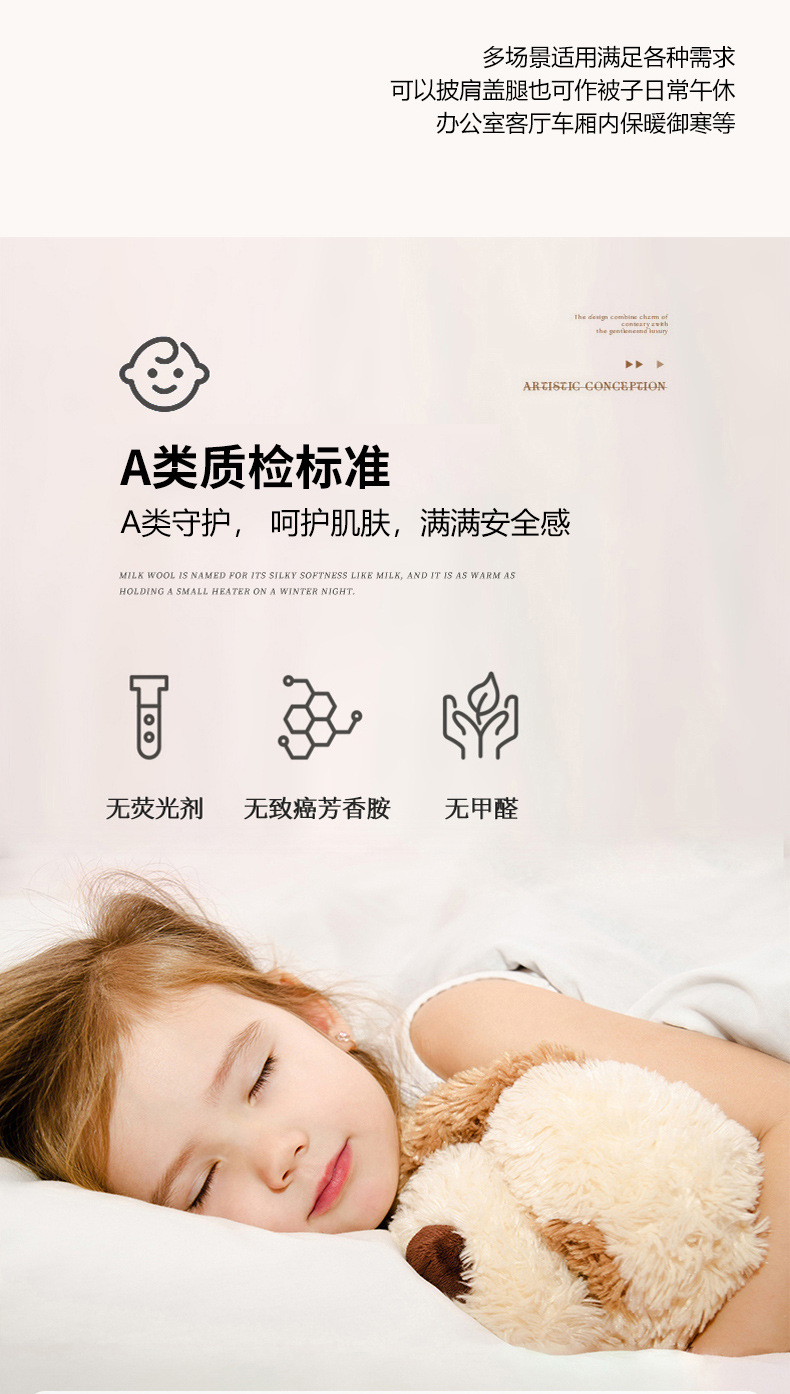 兔毛绒毛毯法兰绒毯子午睡毯珊瑚绒盖毯空调毯冬季加厚绒毯批发详情5