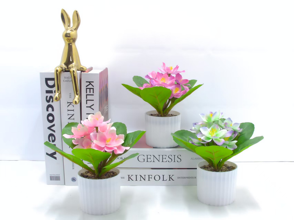 北欧风仿真假花小盆栽野花绿植家居装饰创意摆件宠物园艺花盆容器跨境假花详情3