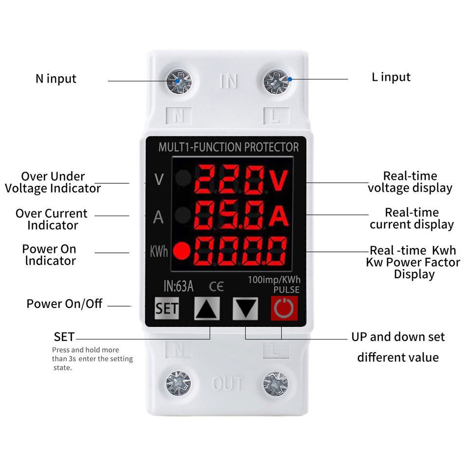 过欠压保护器自复式家用电压欠压过压超压过载限流自动复位重合闸详情10