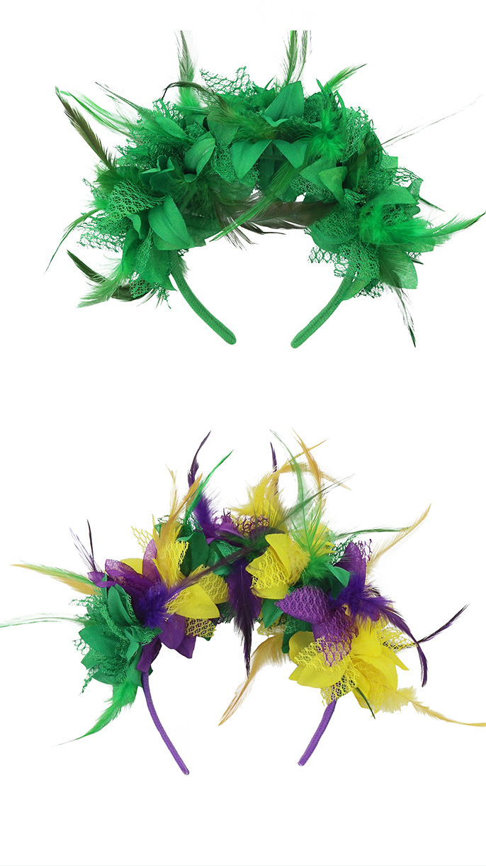 Carnival Christmas feather headbands, flower headbands, European and American party trends, retro style hair accessories for brides pic 12