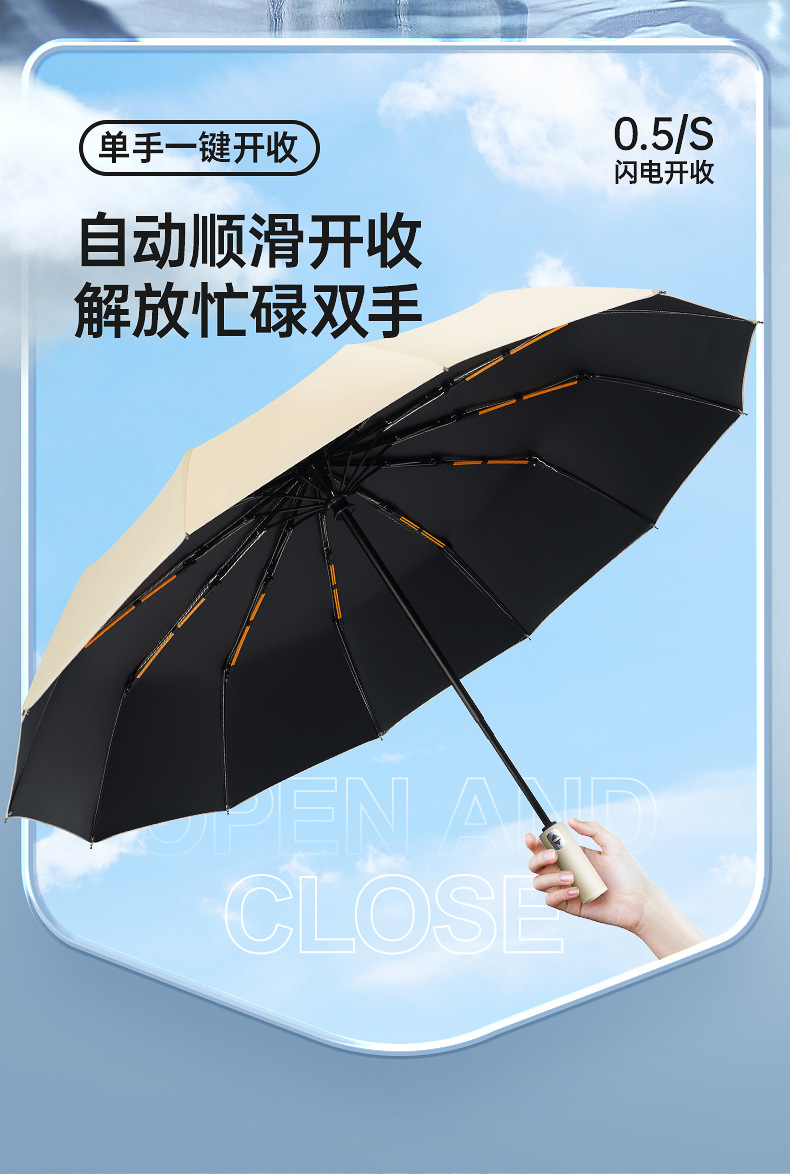 雨伞自动全24骨折叠伞高级感女晴雨两用男太阳伞防晒紫外线遮阳详情20