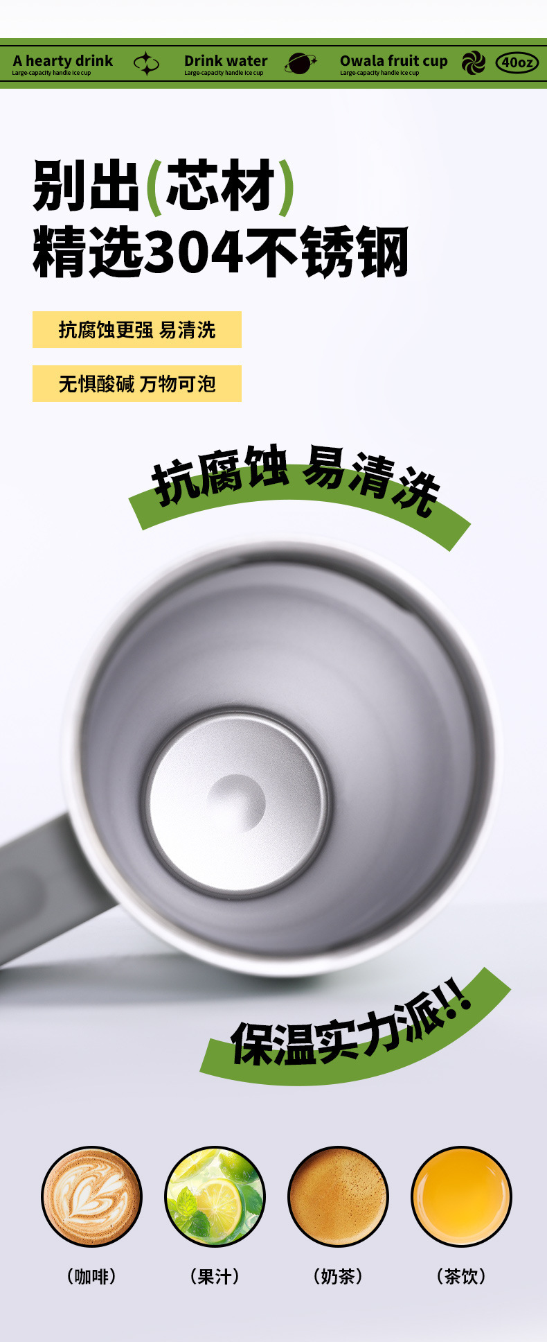 跨境Owala40oz保温杯双饮水杯大容量手柄不锈钢运动水杯吸管杯详情8