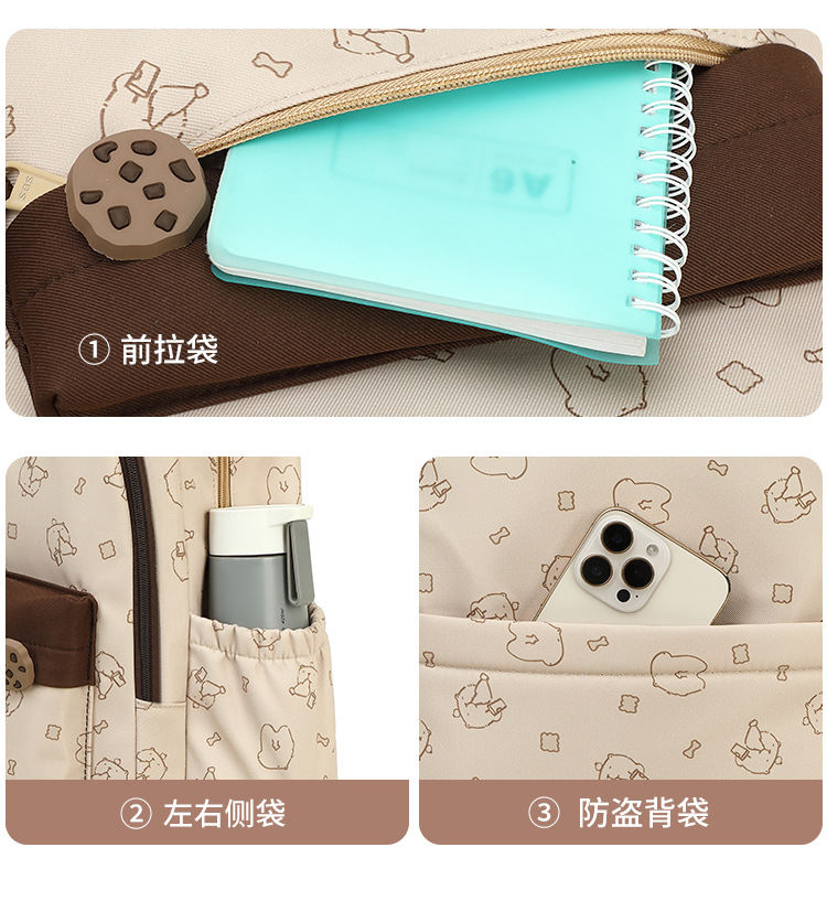 新款简约值耐脏轻便初中生书包大容量高颜值初高中大学生校园书包详情7