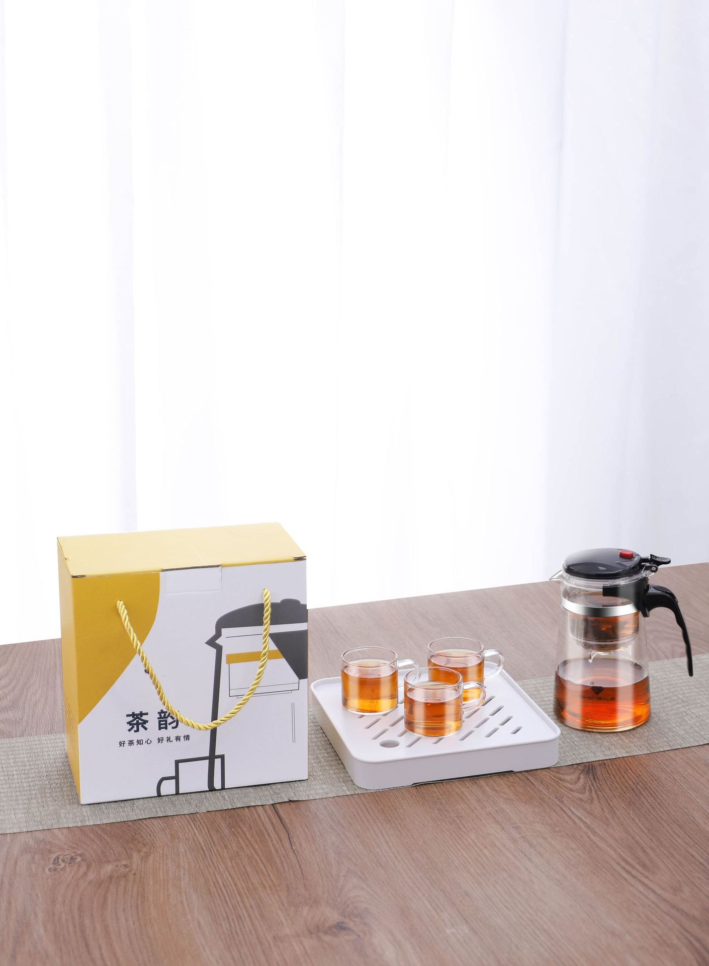 泡茶杯茶水分离过滤冲茶器家用玻璃茶具杯套装飘逸杯茶壶定制logo详情35